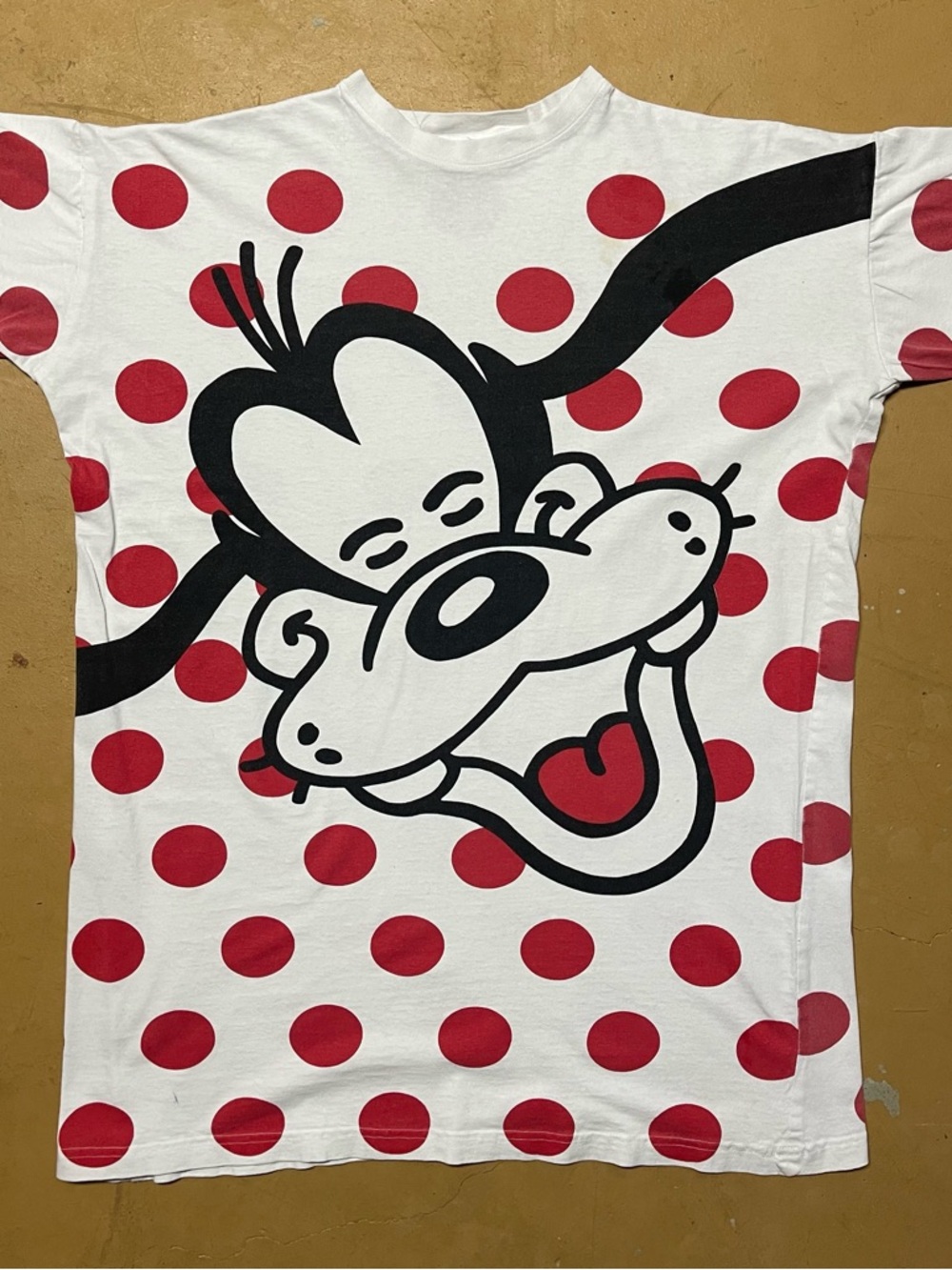Disney Polka Dot Cartoon AOP Graphic Tee - White & Red Sleep Shirt